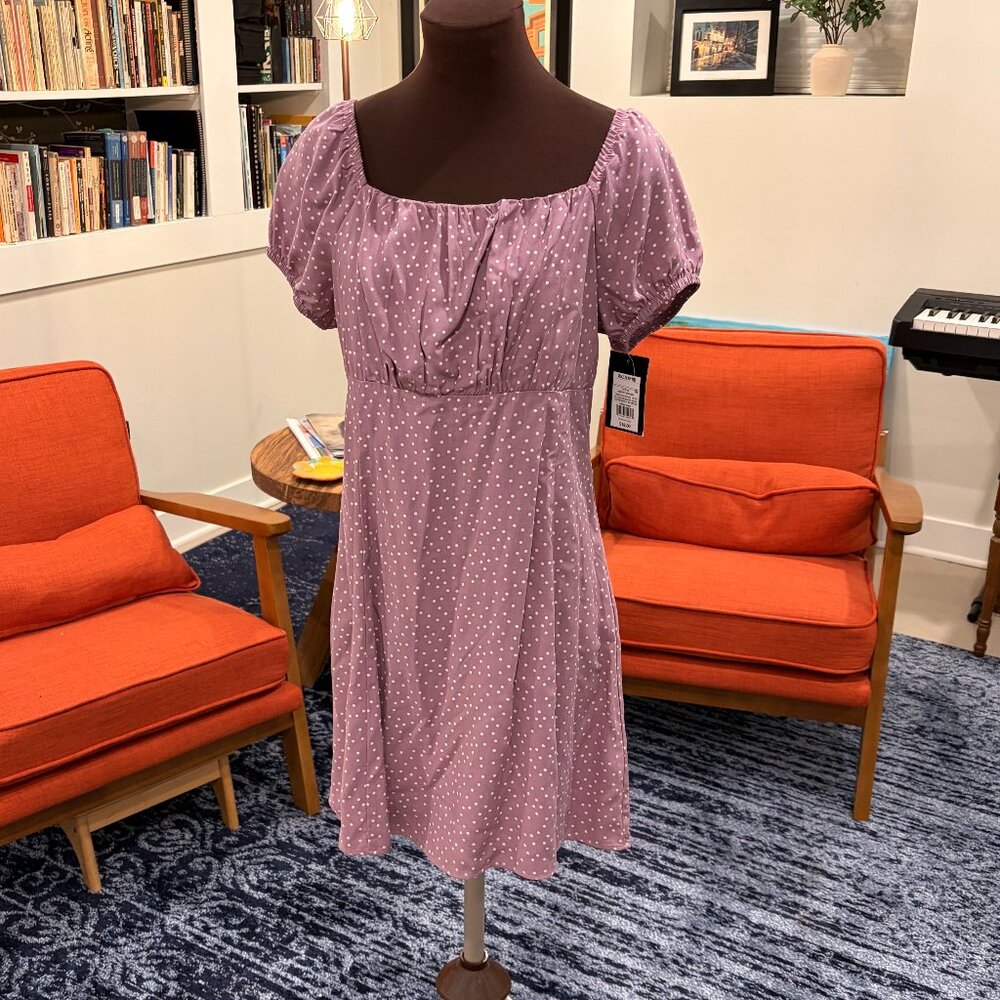NWT: Art Class Purple Polka Dot Dress  - XXL